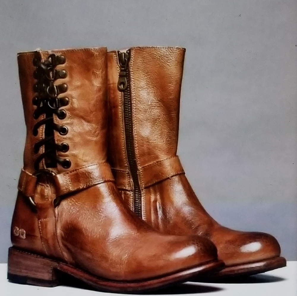 Brown half calf rustic boots - Picture 4 of 4